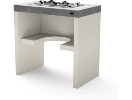 Modulo con placa a gas TUOZI Plan/Venit 78 (Blanco, Gris - 78x47x77cm)