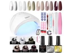 Kit De Inicio Para Manicura Con Lámpara Uv Led Sunone De 48 W, 6 Colores De Esmalte De Gel N.° 05 Eifson