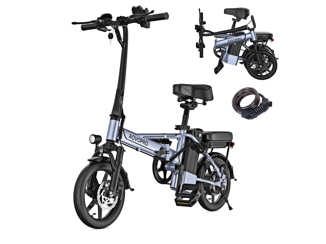 Bicicletas eléctricas Aovopro E14, 5000 W, 48 V, 10,4 Ah, minibicicleta eléctrica de 14 pulgadas, 35 km/h y 45 km de autonomía
