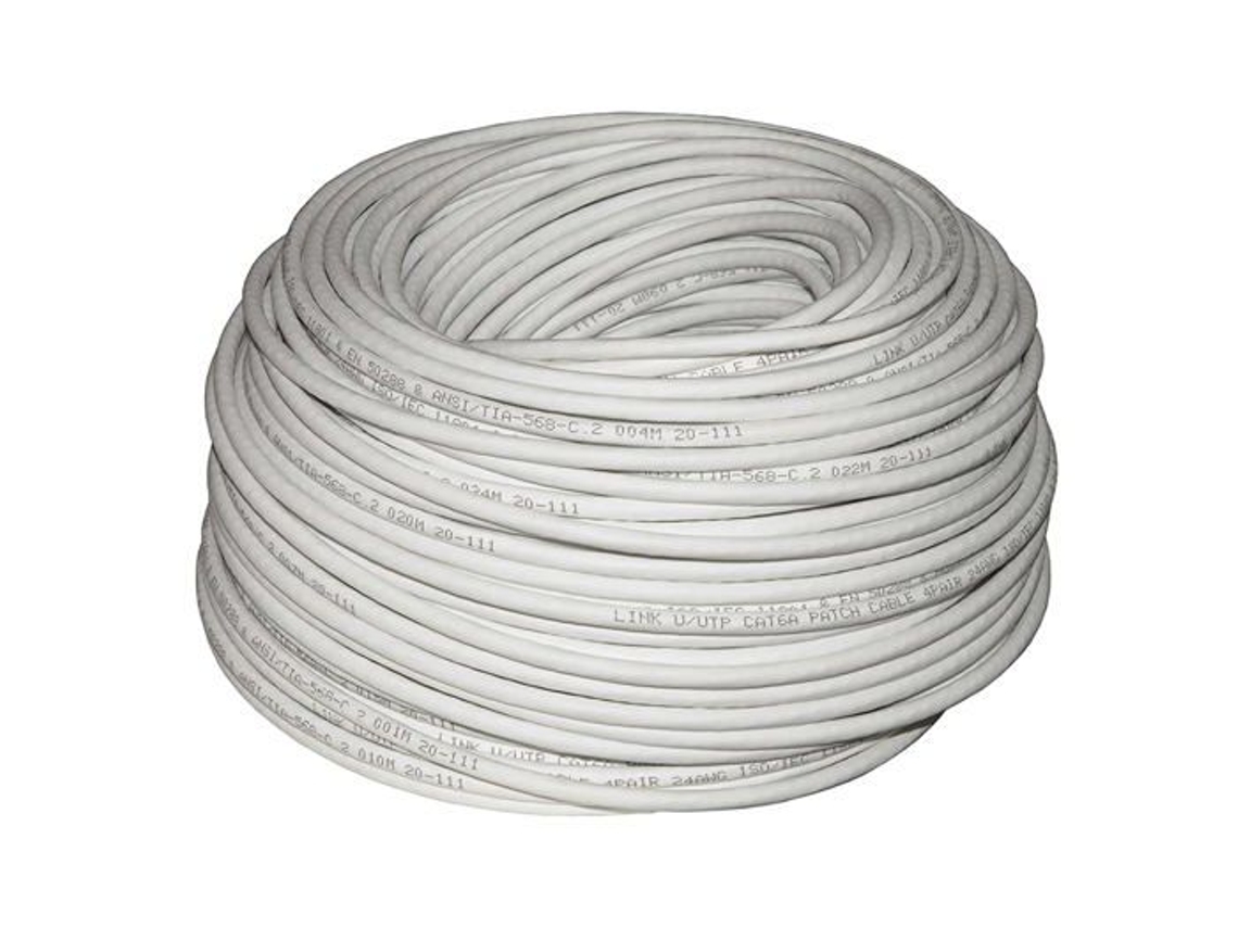Lk6A100 Cable De Red Cat 6A Utp Sin Blindaje Awg24 Flexible Halógeno Color Gris 100 M LINK