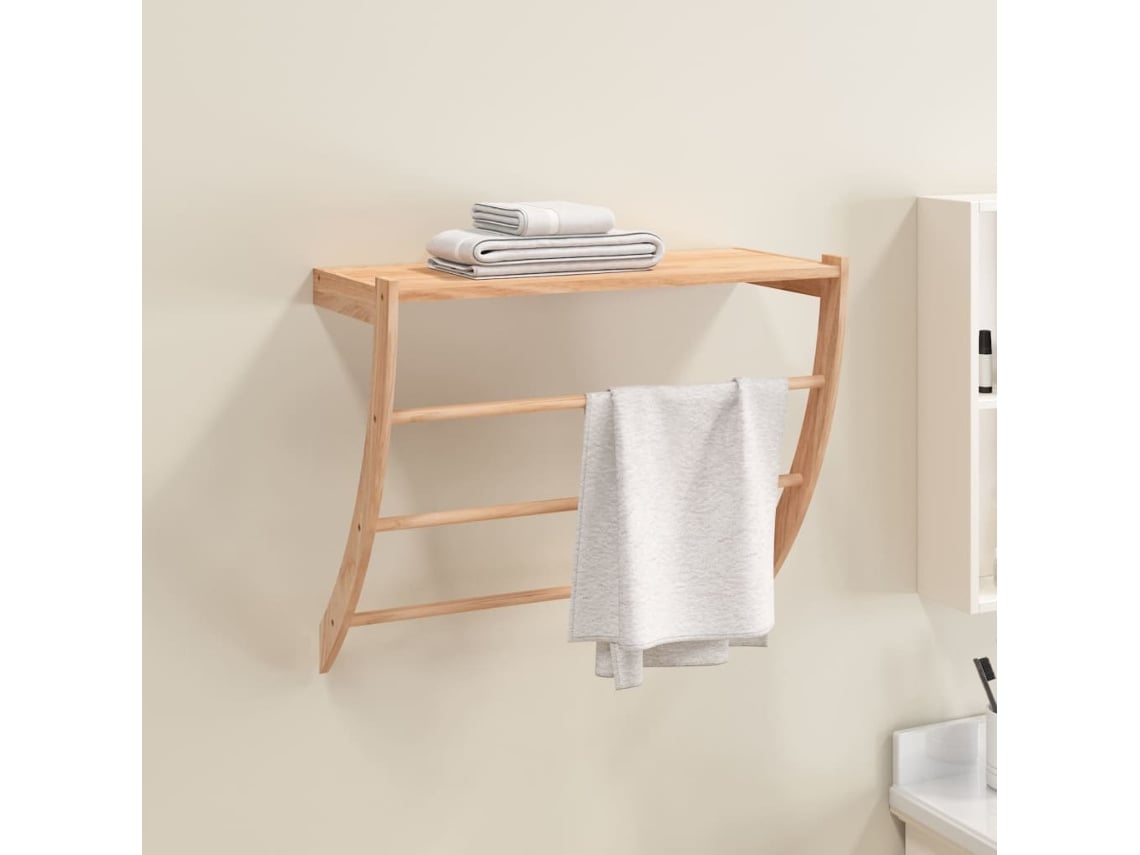 Toallero 60x25,5x49 cm madera maciza de nogal DKD HOME DECOR