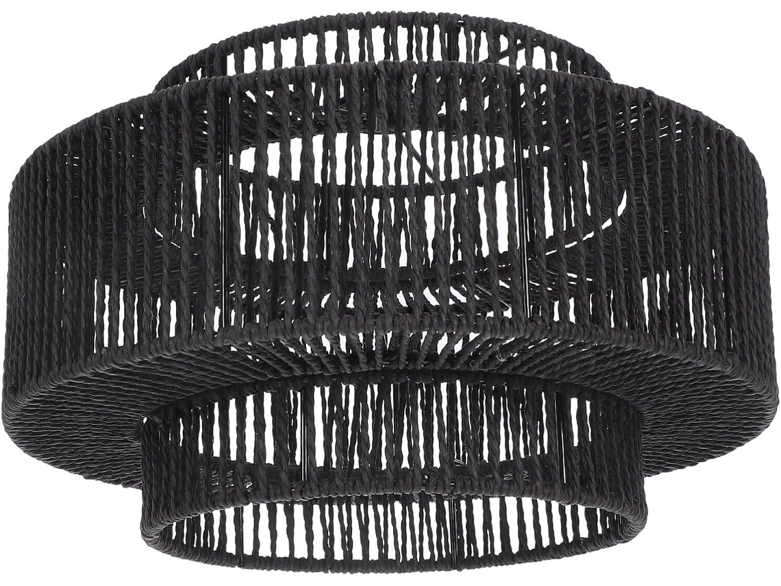 Lámpara Colgante De Cuerda De Papel Negra, Ligera Y Fácil De Instalar, Ideal Para Restaurantes Y Hogares.