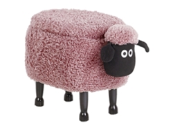 Puf infantil con almacenaje BELIANI Sheep de Poliéster Rosa 55x35x40