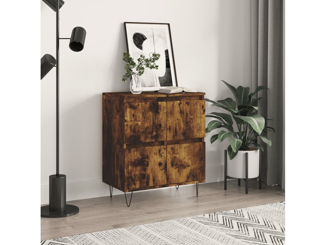 Aparador Madera Contrachapada Color Roble Ahumado 60x35x70 Cm