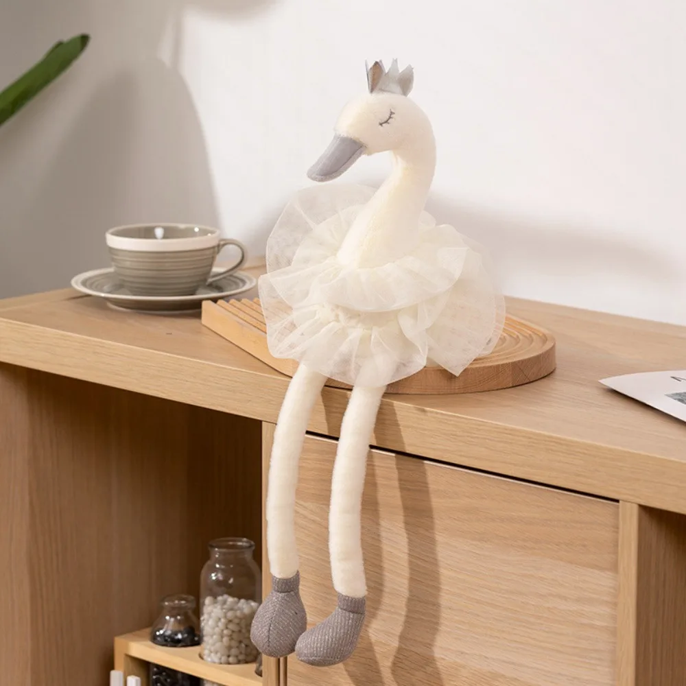 Vestido de princesa cisne, cojín suave, cisne de peluche MDUG (blanco, 40 cm)