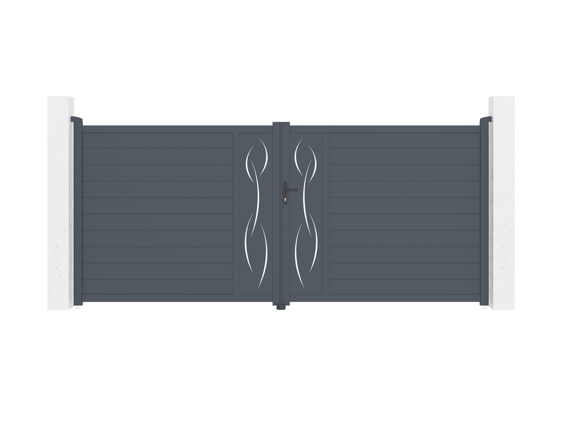 Puerta batiente de aluminio life 4m H.180cm