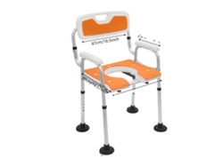 Silla de ducha, altura ajustable, diseño duradero y resistente, color naranja OEM