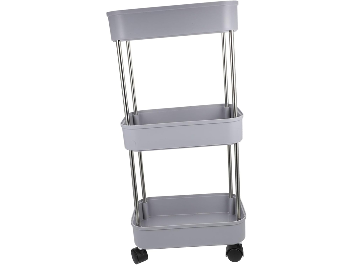 Carrito De Almacenamiento Multiusos Gris, Estante De Cocina Móvil Con Ruedas Giratorias