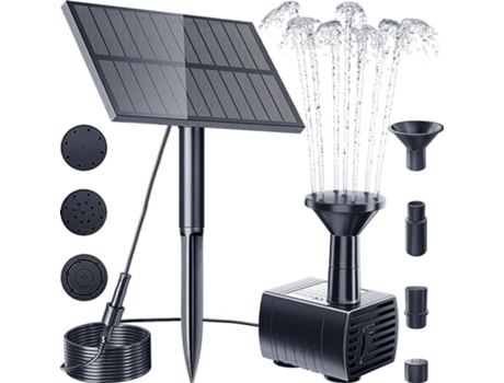 Kit de bomba de agua Fuente de agua con energía solar con estaca para baño de pájaros al aire libre Estanque Piscina Jardín Tanque de peces Patio