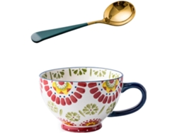 Lata de café grande de cerámica con estampado de capuchino, 473 ml, marca S/BRAND.