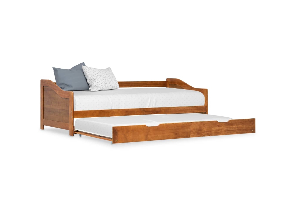 Cama Individualcama Para Adultosestructura Sofá Cama Extraíble Sin Colchón Marrón Miel 90x200cm Wsd76608