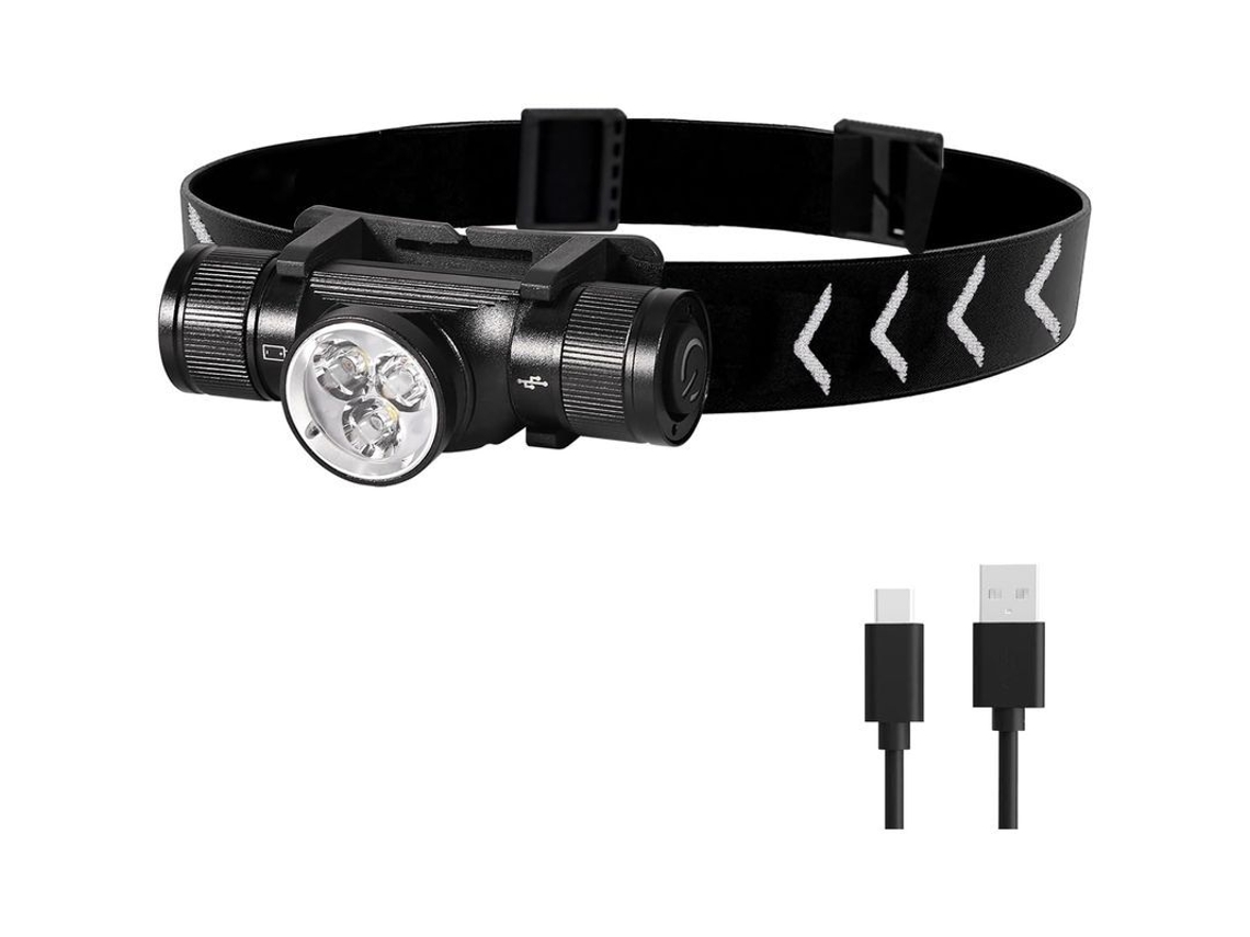 Linterna frontal H330, LED recargable de 1500 lúmenes, resistente al agua IP66, 5 modos de iluminación para ciclismo, acampada, senderismo y bricolaje.