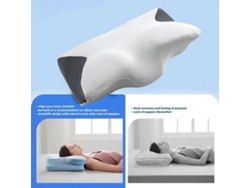 Travesseiro cervical de espuma viscoelástica 2 em 1, contorno ergonômico, ortopédico, removível, quente