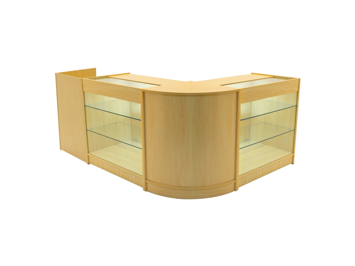Conjunto de mostrador comercial MonsterShop Aries, roble, CM60 2xK900TB60, MDF y vidrio templado