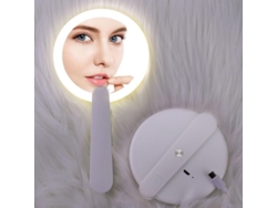 2026-espejo De Maquillaje Led Plegable Linjou Recargable Usb Para Viajes Oficina Exterior Blanco