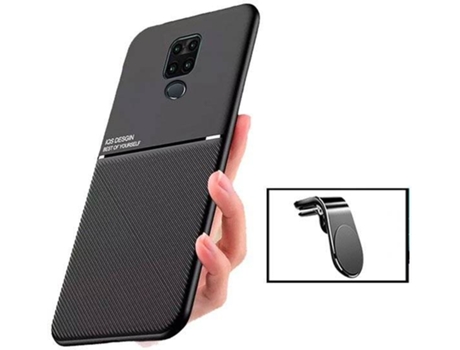 Kit Funda Magnetic Lux y Soporte Magnético L Safe Driving de Coche Xiaomi Redmi Note 10 Lite PHONECARE Negro
