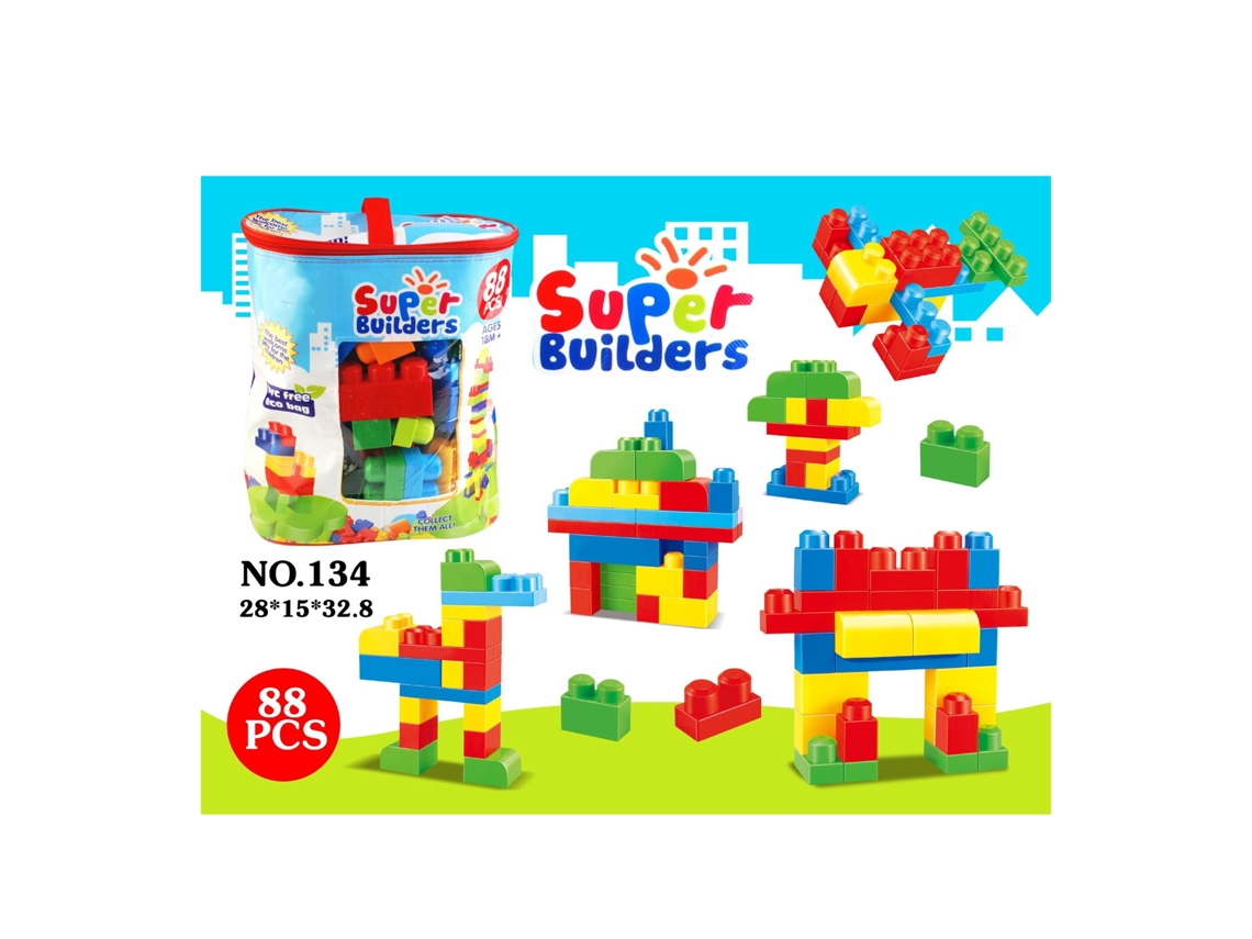 Ats-88 Piezas De Bloques De Construcción Coloridos Para Niños, Juguete Educatsivo Diy De Plástico Con Rompecabezas