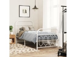 Estructura Cama Sin Colchón Con Estribo Metal Blanco 80x200 Cm