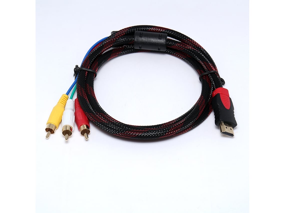 Cabo adaptador HDMI para 3 conectores RCA de áudio e vídeo para TVs HD. Alta velocidade e compatibilidade, ideal para...