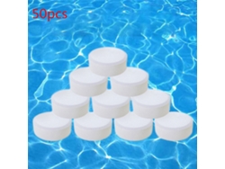 50 tabletas de cloro para piscinas y spas, efecto desinfectante, control de algas, limpieza eficaz.