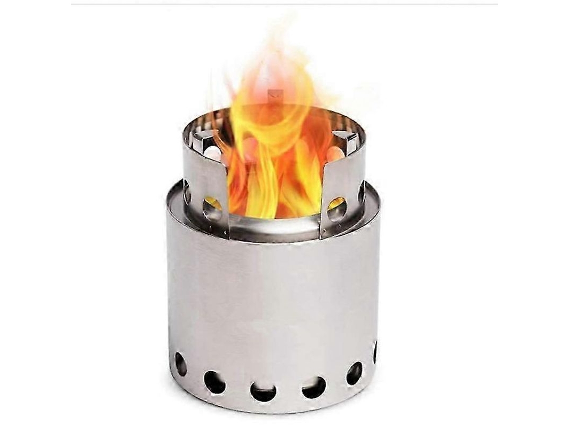 Hornillo Solo Stove Lite para camping. Quema leña, baja emisión humo. Robusto y eficiente.