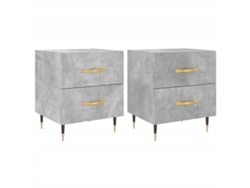 Juego de 2 mesitas de noche gris cemento MAISON EXCLUSIVE Derivados de madera 40x35x47,5 cm