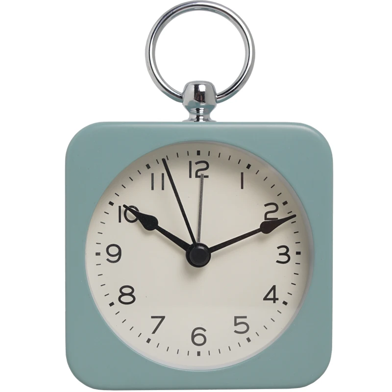 (azul Claro) Despertador Com Função Soneca E Anel Metálico Botão Para Soneca De 5 Minutos Ou Com Luz De Fundo.