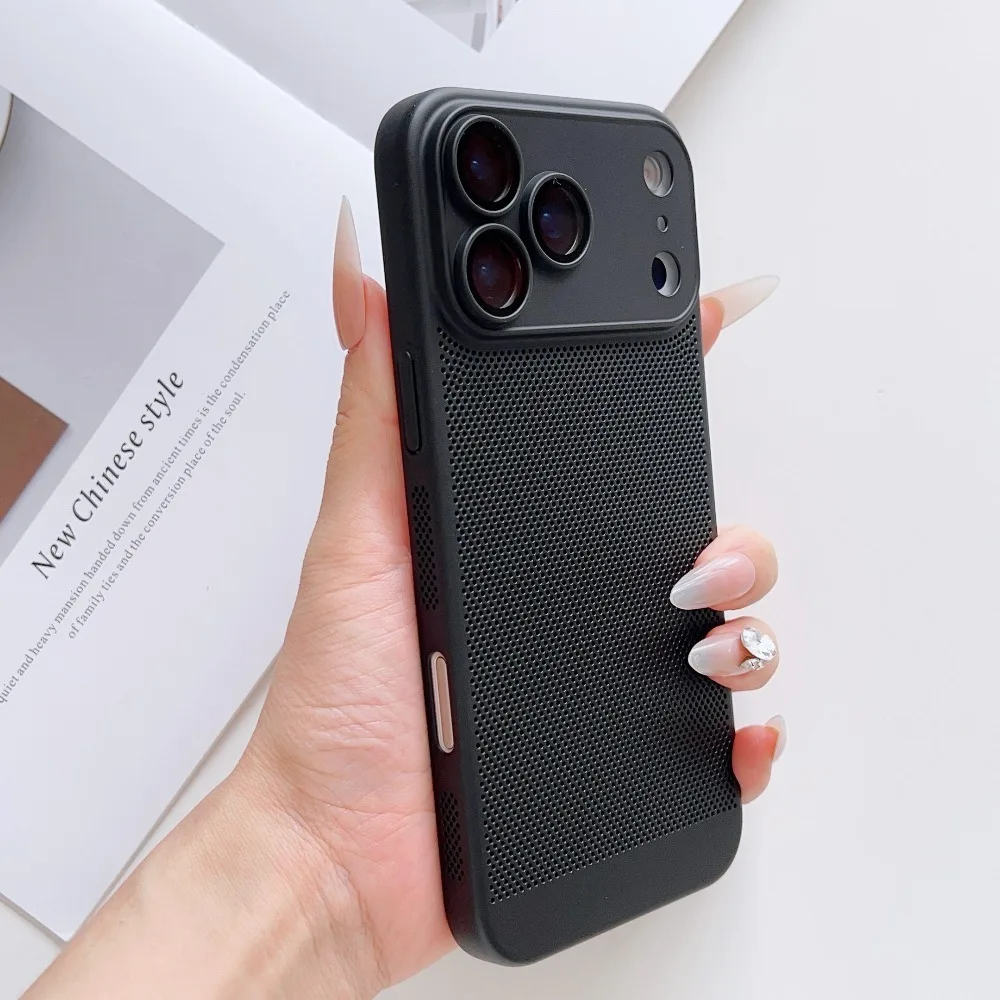 (iphone 17 Pro Negro) Funda Original Ultrafina Disipadora De Calor Para Iphone, Cubierta Protectora Transpirable.