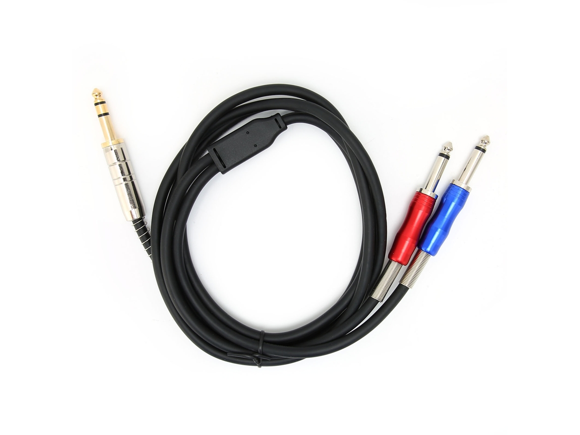 Cable De Audio Metálico Doble De 6,35 Mm Macho A 6,35 Mm Mono Para Equipos De Grabación, 1,8 M