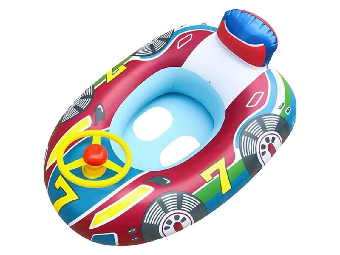 Balsa Hinchable Para Niños Con Volante Y Claxon, Ideal Para Nadadores Menores De 5 Años.