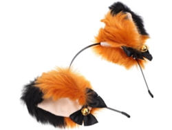 Diadema De Orejas De Zorro De Peluche Con Cascabel Dorado, Diadema Ligera Y