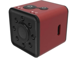 Minicámara Bestvite Full HD 1080P impermeable con WiFi, visión nocturna y gran angular de 155 grados (roja)
