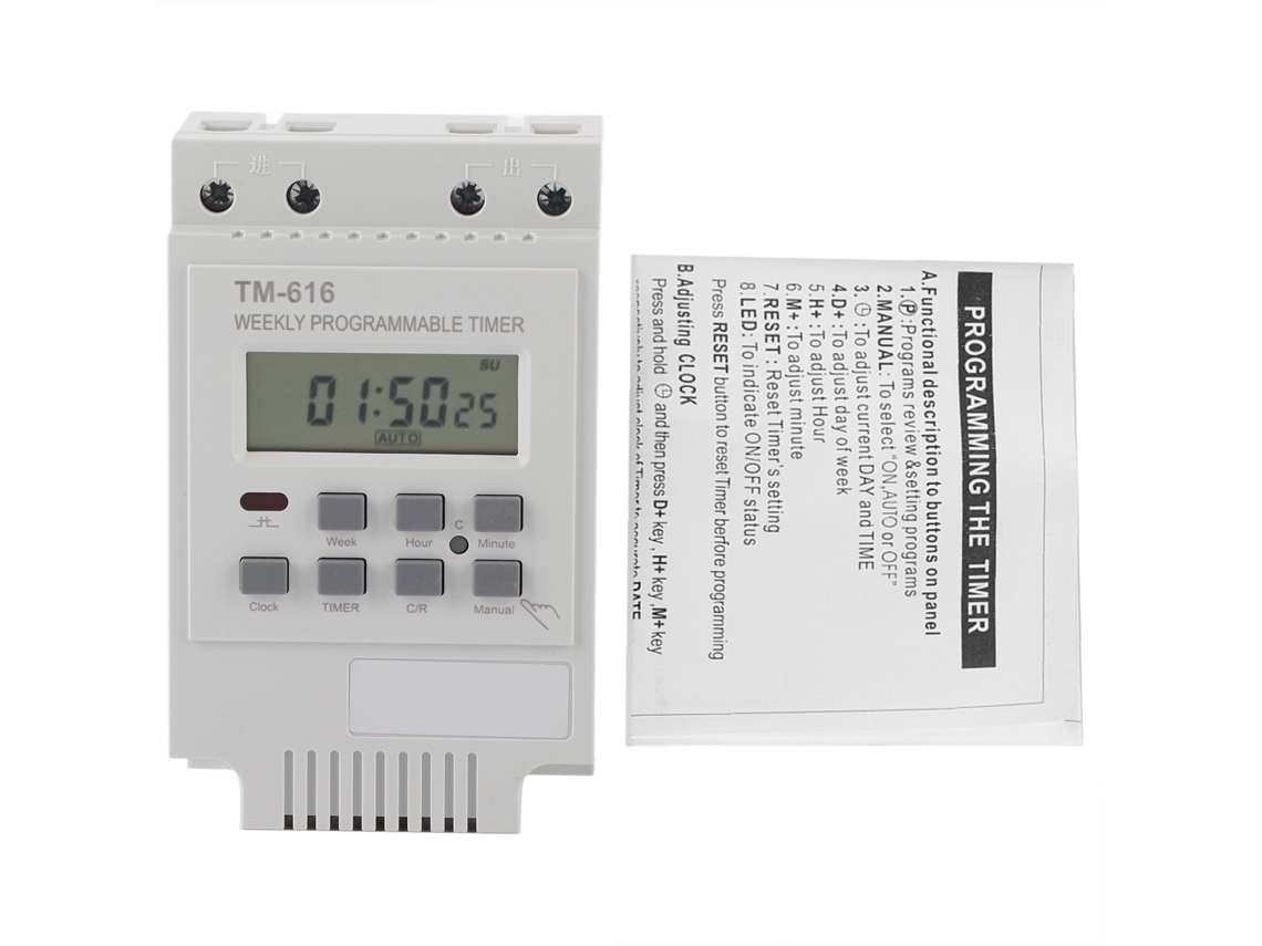 Temporizador digital inteligente programable, duradero, blanco, de 12 V (Otro)