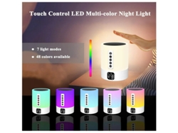 Altavoz Bluetooth con luz nocturna, máquina de ruido blanco, lámpara de noche con despertador para niños, lámpara multicolor para Bestvite