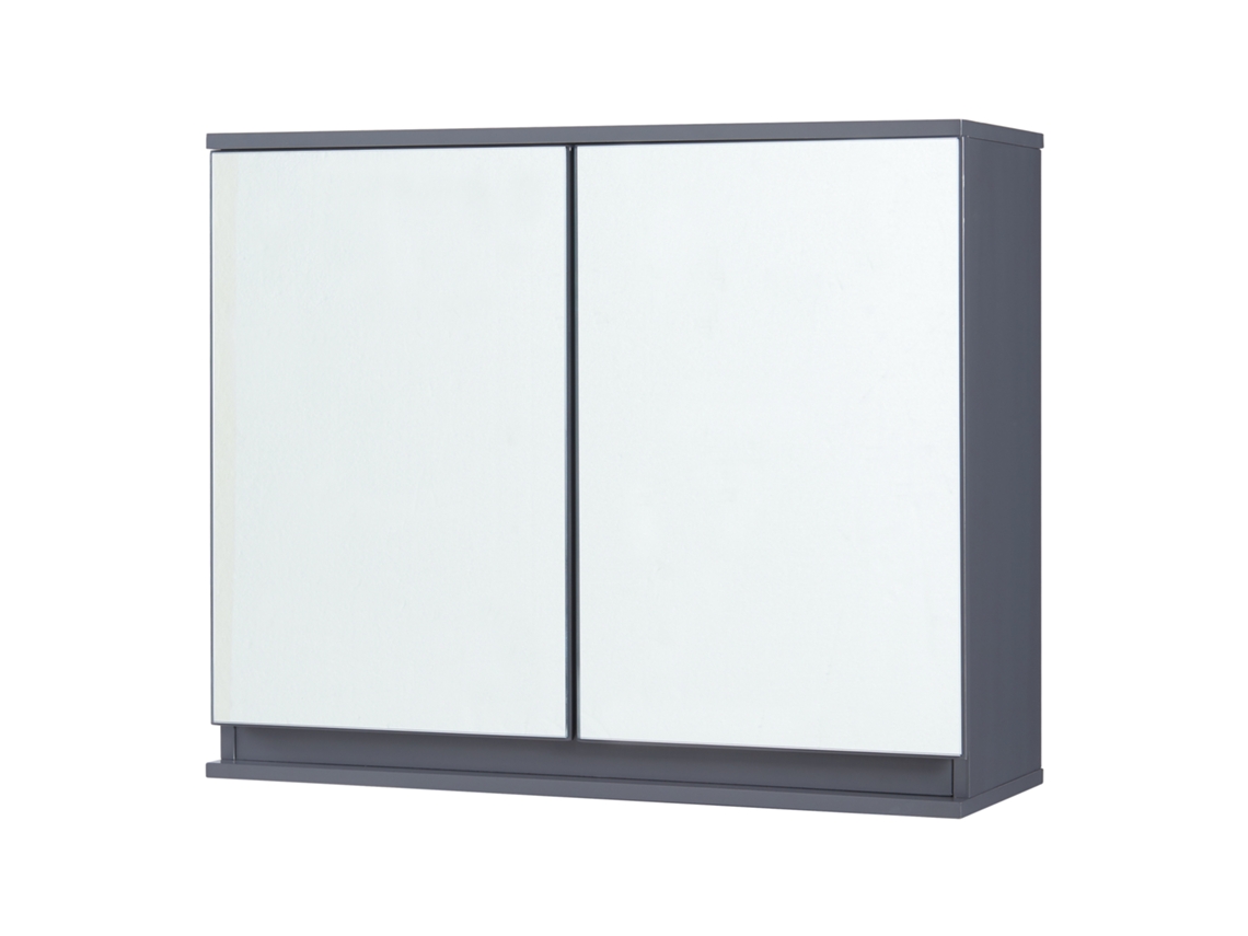 Armario con espejo Overath de 2 puertas, 60 x 20 x 50 cm, gris. [EN.CASA]