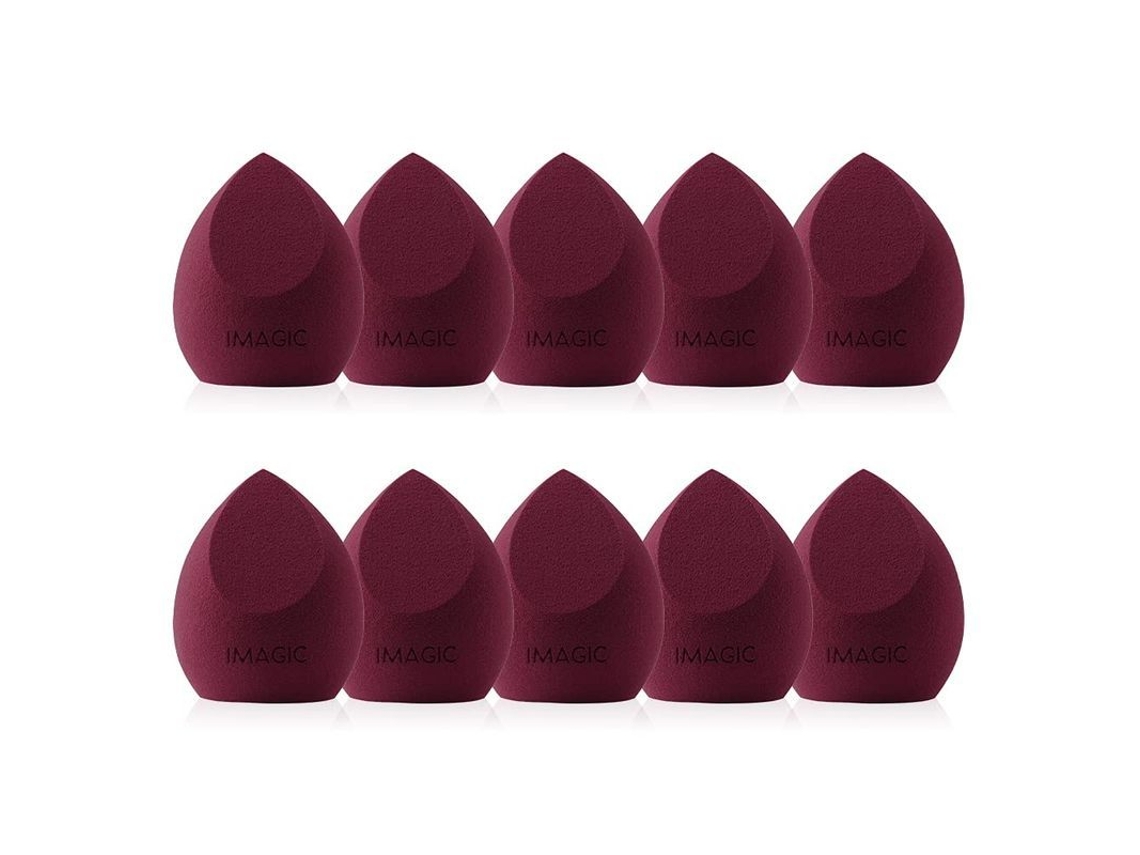Juego De Esponjas De Maquillaje Sin Látex Para Base (10 Unidades, Color Burdeos)