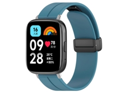 Bracelete Para Redmi Watch 3 Active / Lite - Silicone - Cabeça Chata - Fivela Preta Azul-rocha