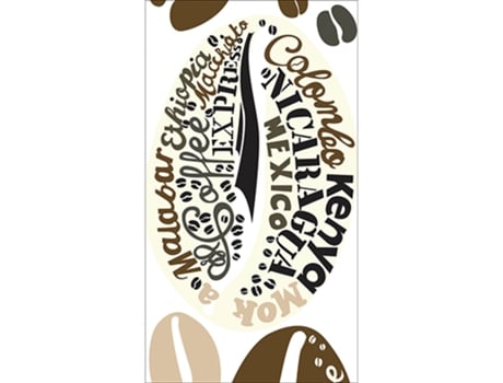 Adhesivos de Refrigerador y Lavaplatos PLAGE Café Arábica Orígenes Granos de Café Diseñados 180 cm X 100 cm
