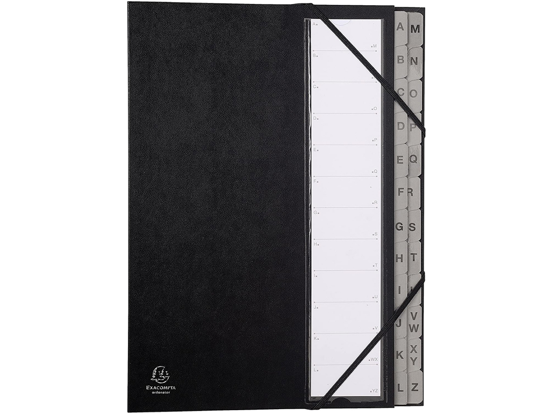 Carpeta Organizadora EXACOMPTA A4 24 Compartimentos Negra