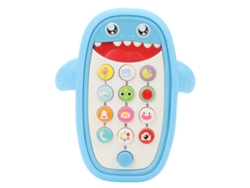 Dan26-juguete Teléfono Infantil Con Funda Mordedera Desmontable Simulación Animal 10 Botones Únicos Para Niños Niñas Azul