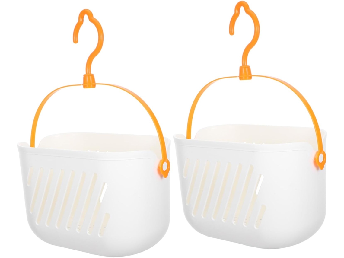 Cesta De Baño Colgante De Plástico De 2 Piezas Con Gancho, Juego De Almacenamiento Estable Y Vers...