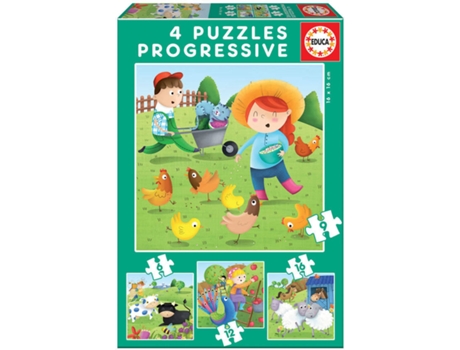 Puzzle EDUCA Progresivo Animales de la Granja (Edad Mínima: 3 Años - 0 Piezas)