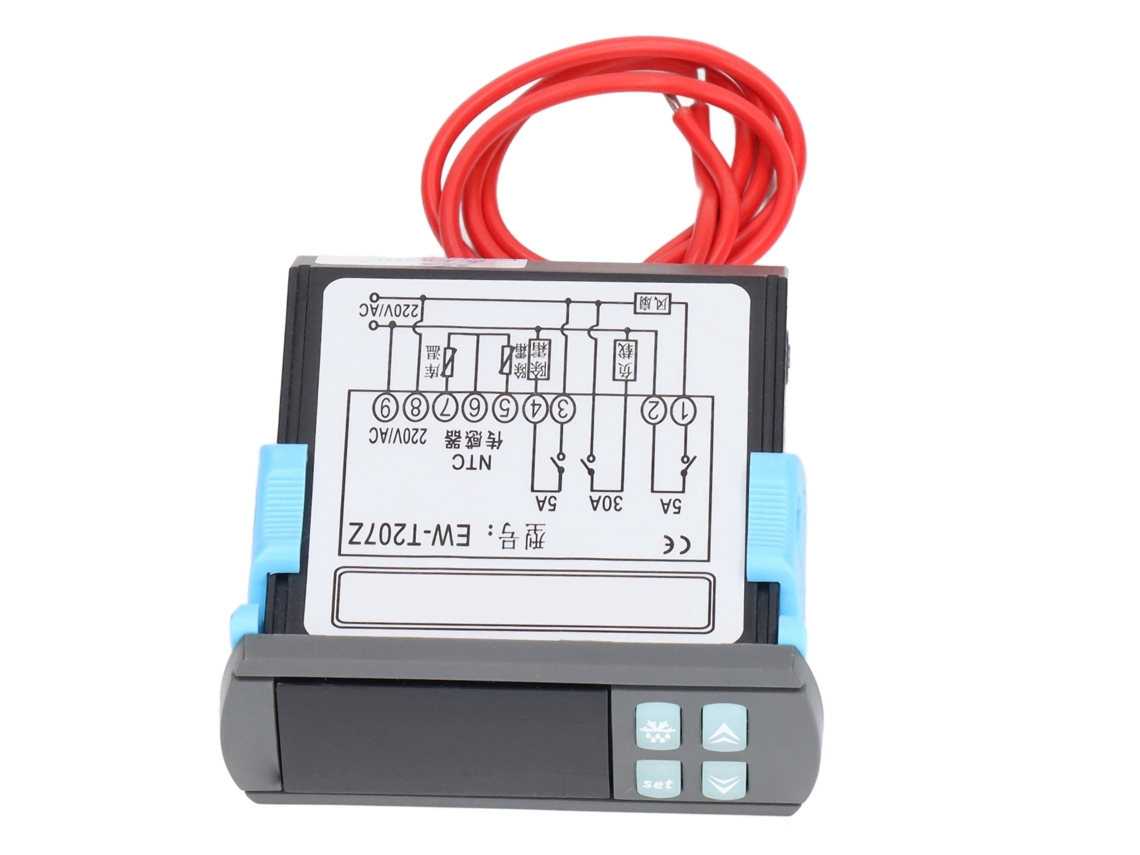 Controlador digital de temperatura resistente al agua con función de descongelación.