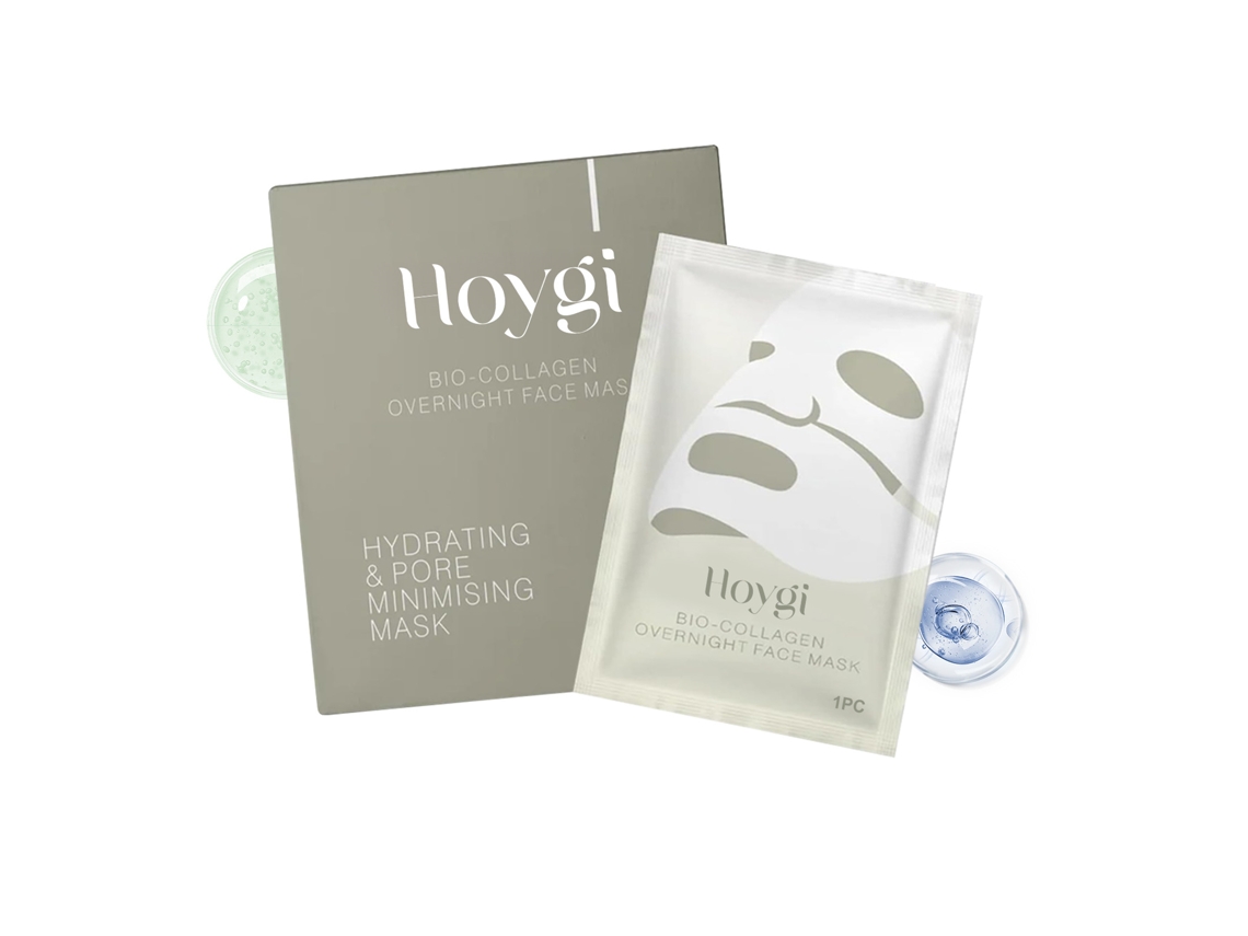 Mascarilla hidratante antiarrugas con colágeno en caja