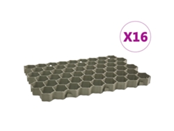 Rejillas para césped 16 piezas 60x40x3 cm Plástico verde EXCLUSIVO MAISON