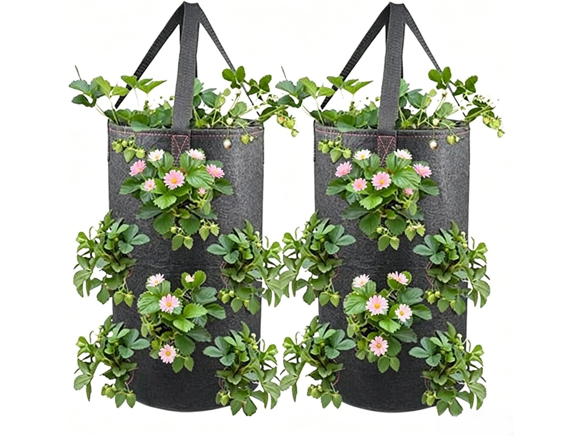 Bolsas Verticales Para Plantar Fresas, 11,4 Litros Cada Una, 2 Unidades Bolsas De Cultivo Para Pimientos, Zanahorias,