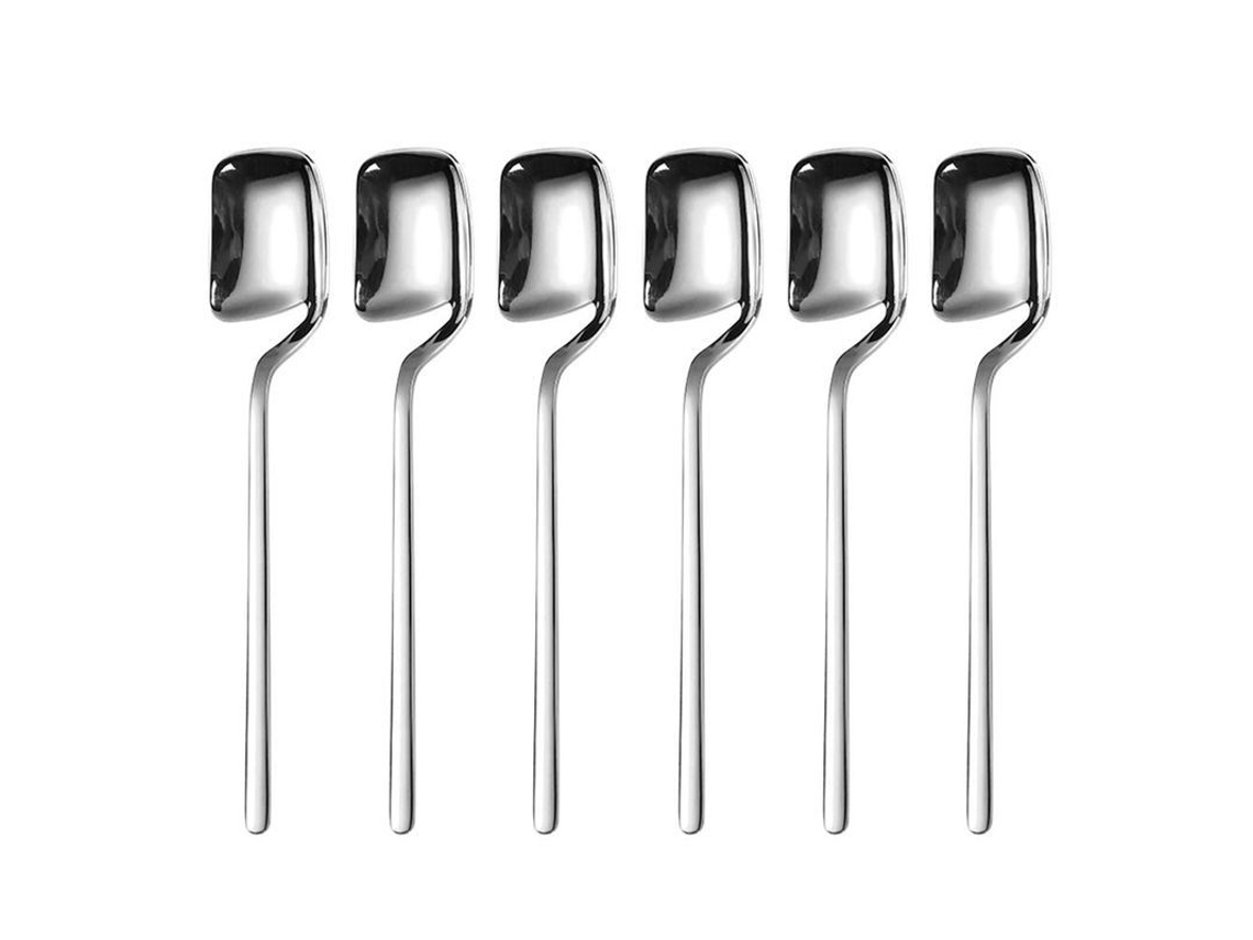 2026da-cucharas De Espresso De Acero Inoxidable 304, 5.6 Pulgadas, 6 Piezas, Diseño Colgable, Ideal Para Café Postre