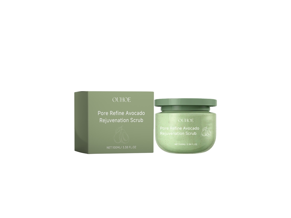 El exfoliante corporal de aguacate Ouhoe hidrata la piel suave.