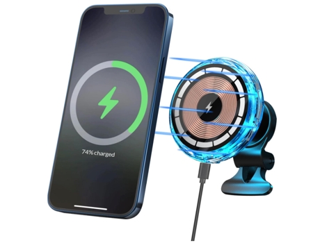 Cargador Coche Inalámbrico Serie Teléfono Mejorado para Apple CHRONUS Negro