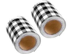 Juego De 2 Rollos De Pegatinas A Cuadros Blancas Y Negras Para Tablón De Anuncios.